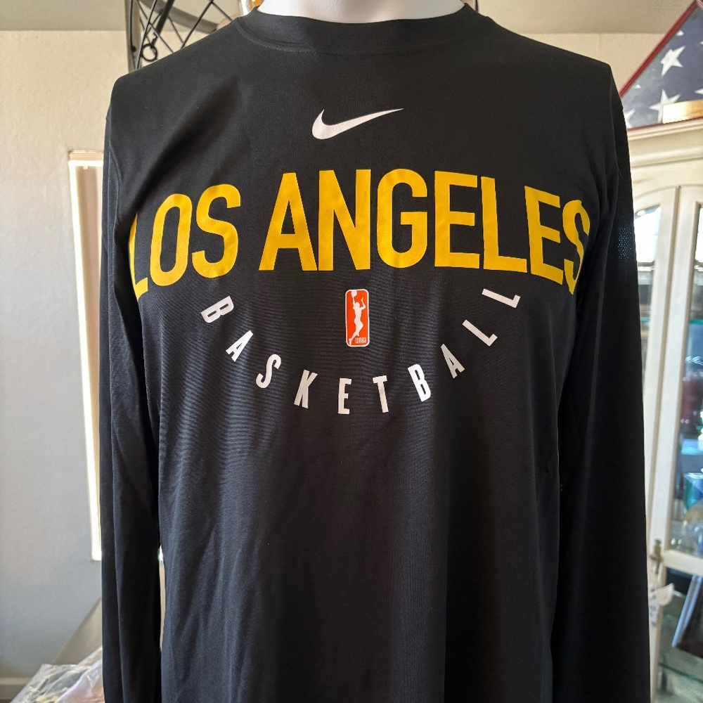 Nike Los Angeles Basketball Long Sleeve Tee - Black & Yellow